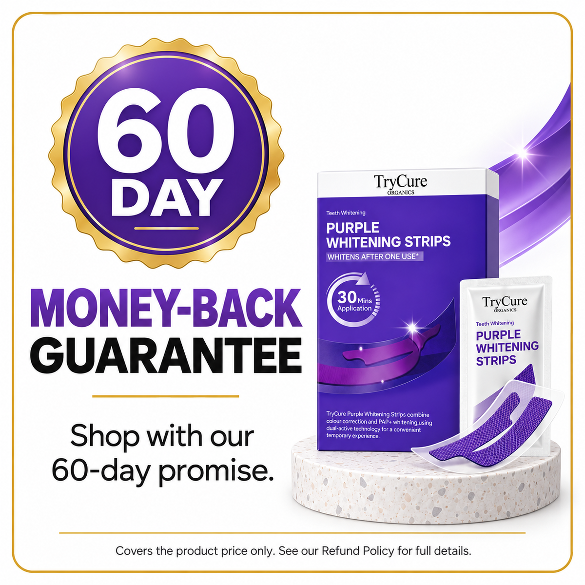 TryCure purple strips — gallery 07 guarantee