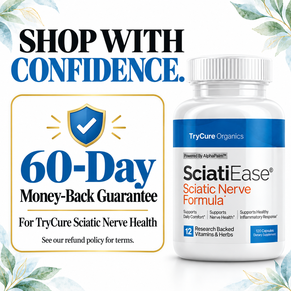 TryCure Sciatic Nerve Health — 60-day money-back guarantee