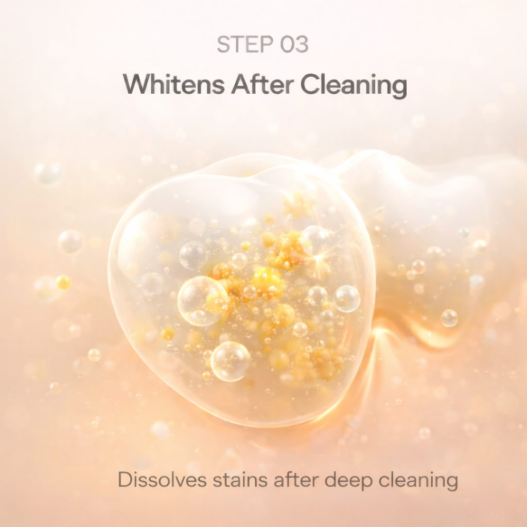 Hydrogen Peroxide Whitening Mouthwash how it works step 3