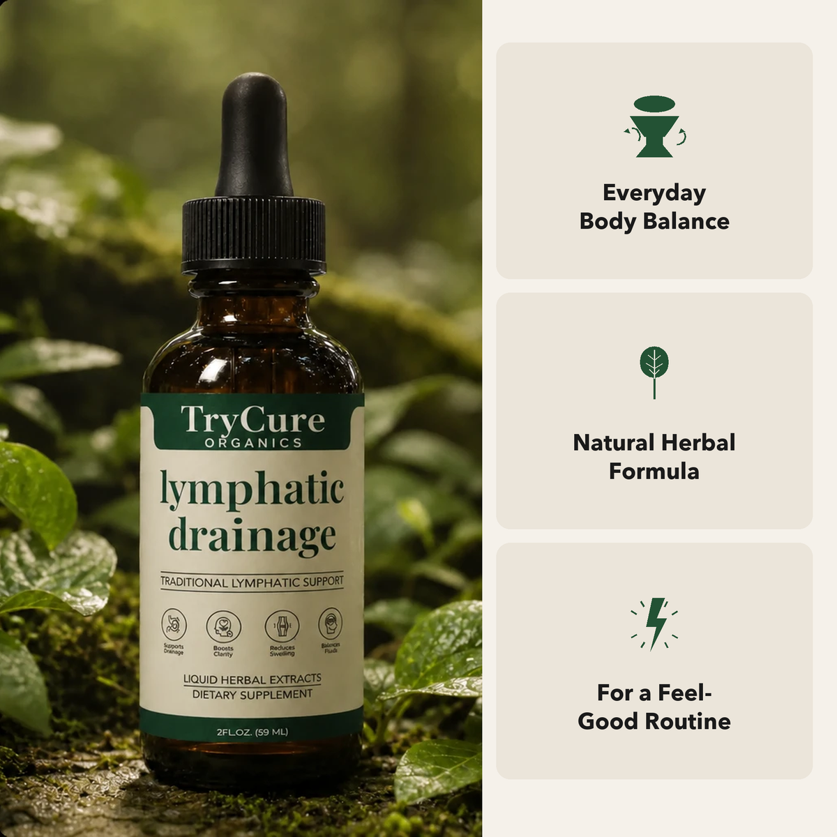 TryCure Organics Lymphatic Drainage Drops - Hero