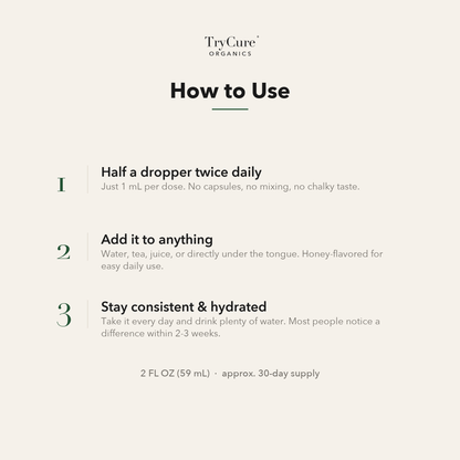 How to Use - half dropper twice daily