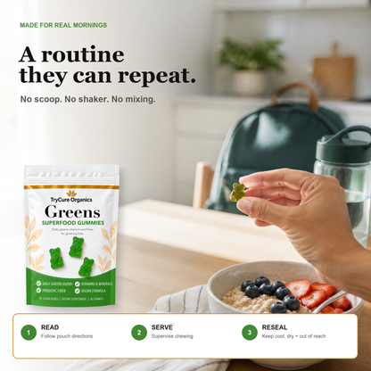 TryCure Greens Gummies — simple supervised morning routine