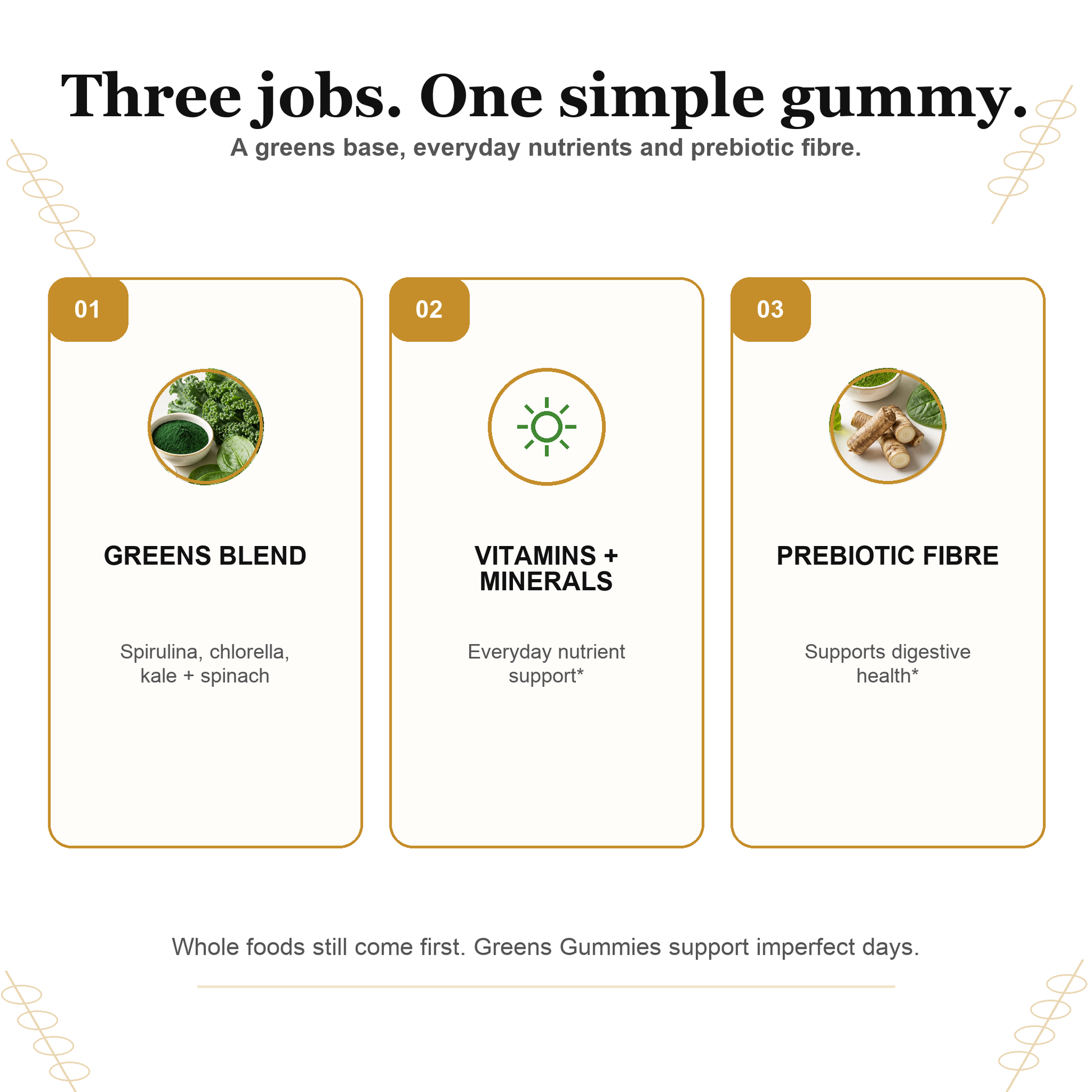 TryCure Greens Gummies — greens, nutrients and prebiotic fibre