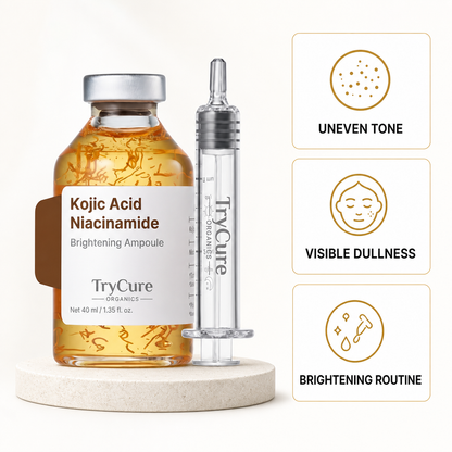TryCure Kojic Acid Niacinamide Ampoule bottle with applicator.