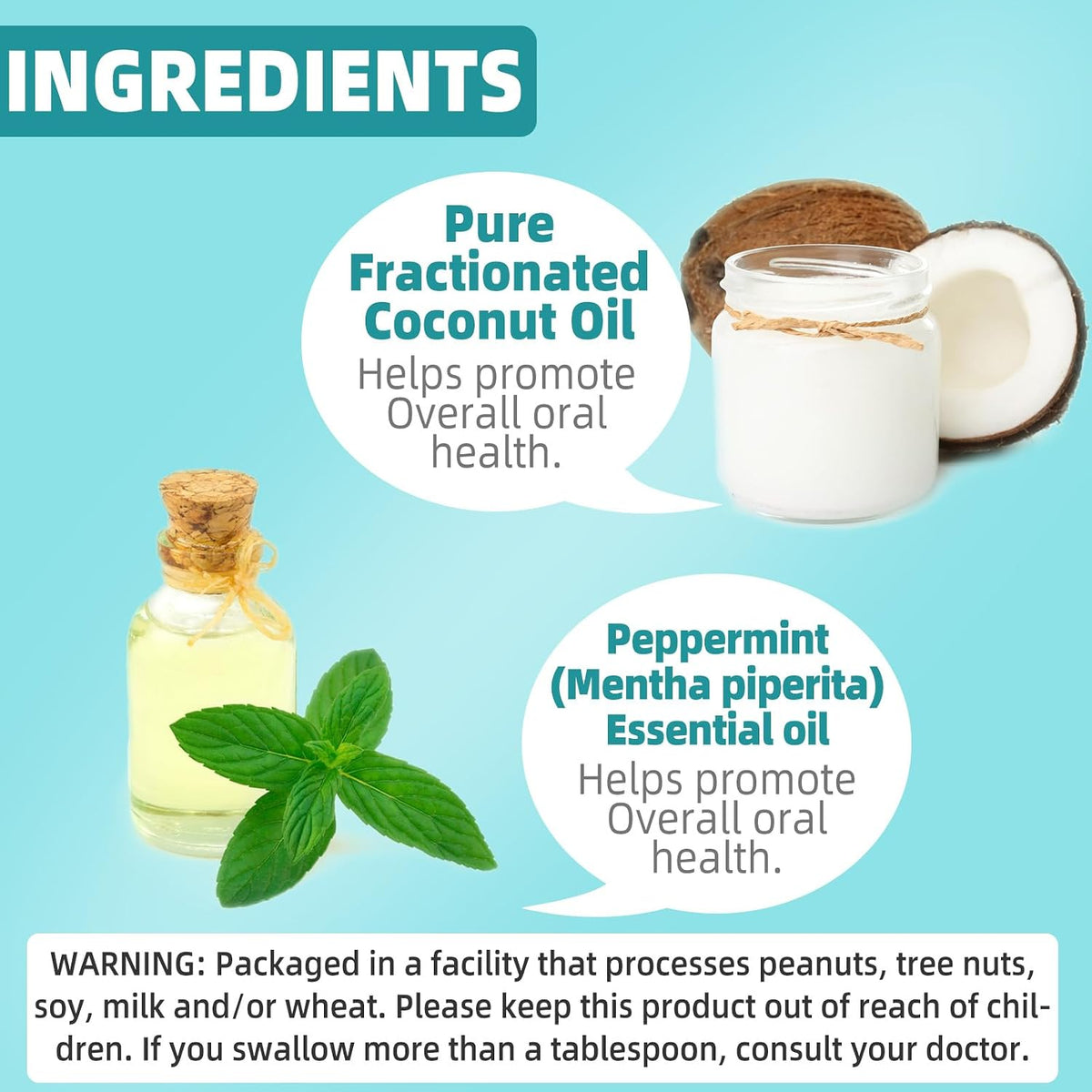 TryCure® Whitening Pulling Oil, Coconut & Mint