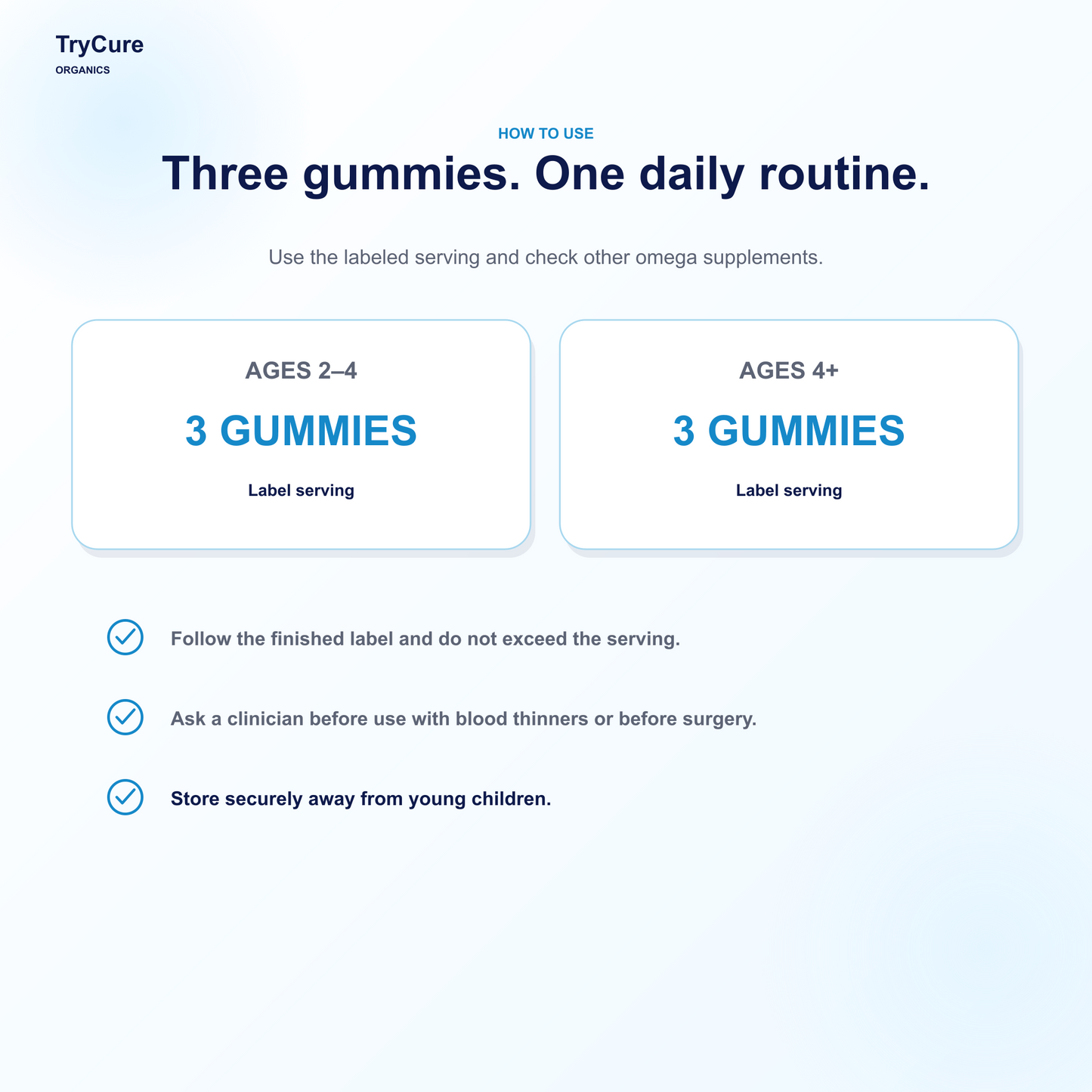 TryCure® Omega 3 - DHA Gummies For Kids — how to use (6 of 7)