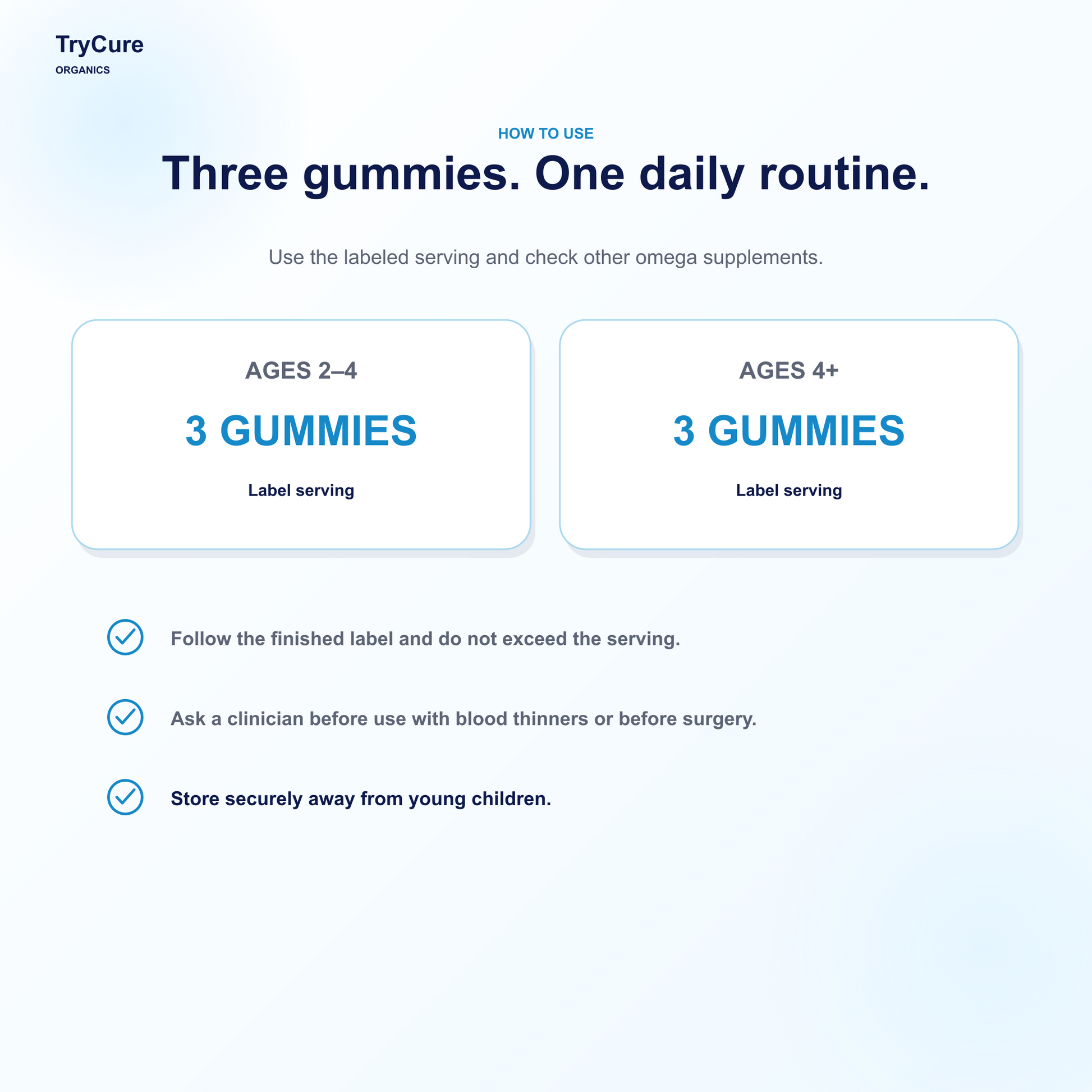 TryCure® Omega 3 - DHA Gummies For Kids — how to use (6 of 7)