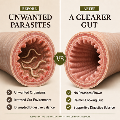 TryCure Black Walnut Wormwood Parasite Cleanse — 02 gut comparison