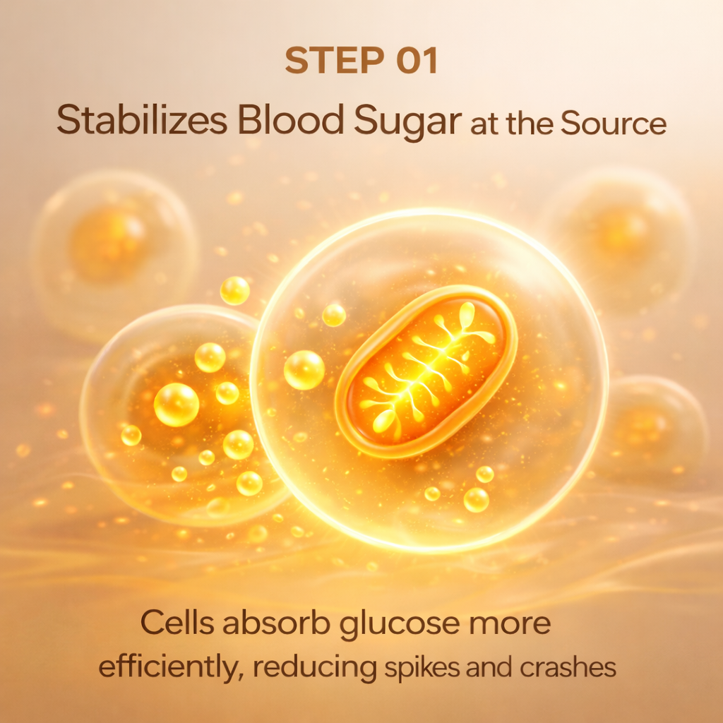 Step 1: Stabilizes blood sugar at the source