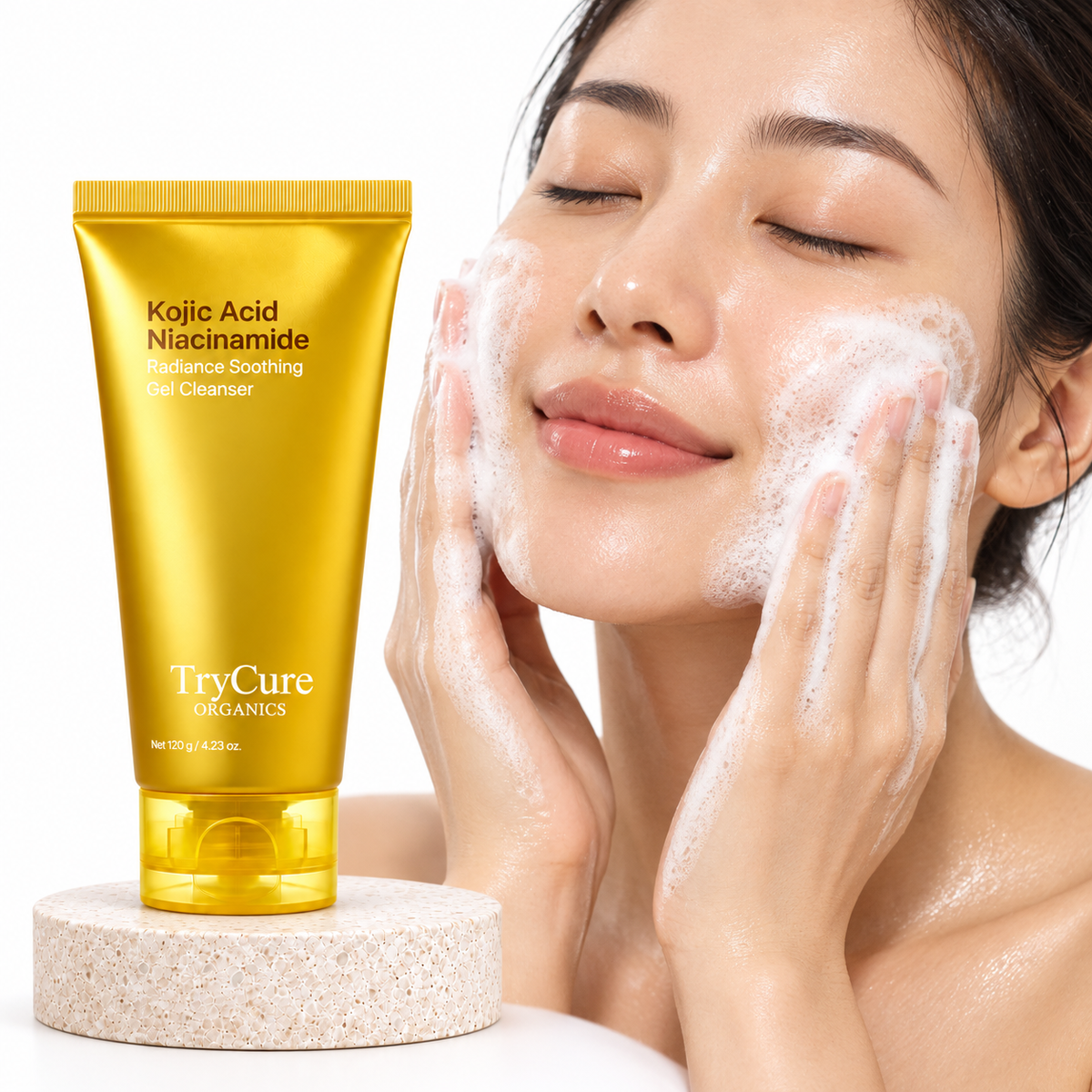 Cleanser — pdp routine. TryCure skincare.