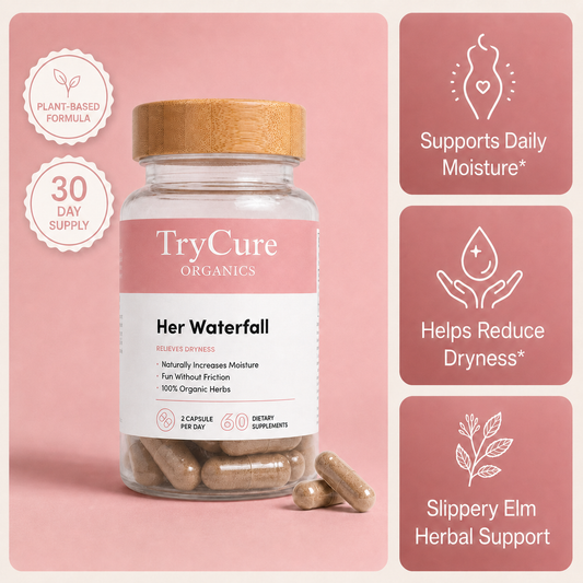 TryCure Her Waterfall — Hero bottle and moisture-support benefits (1 of 8)