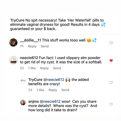 TryCure Her Waterfall — Customer social comment (6 of 8)