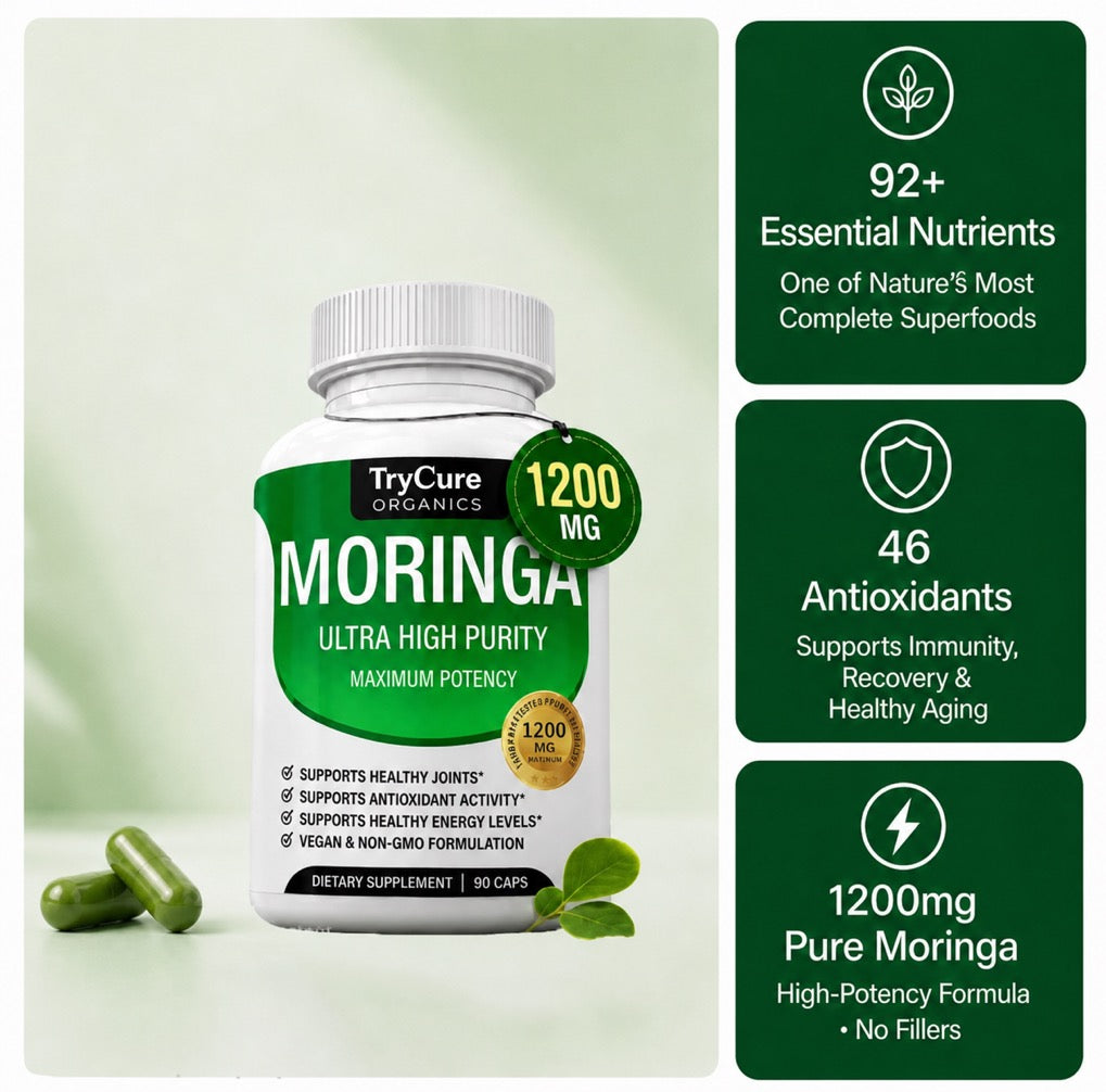 TryCure Moringa Oleifera 1200mg — Natural Energy & Fatigue Support — 02 of 05