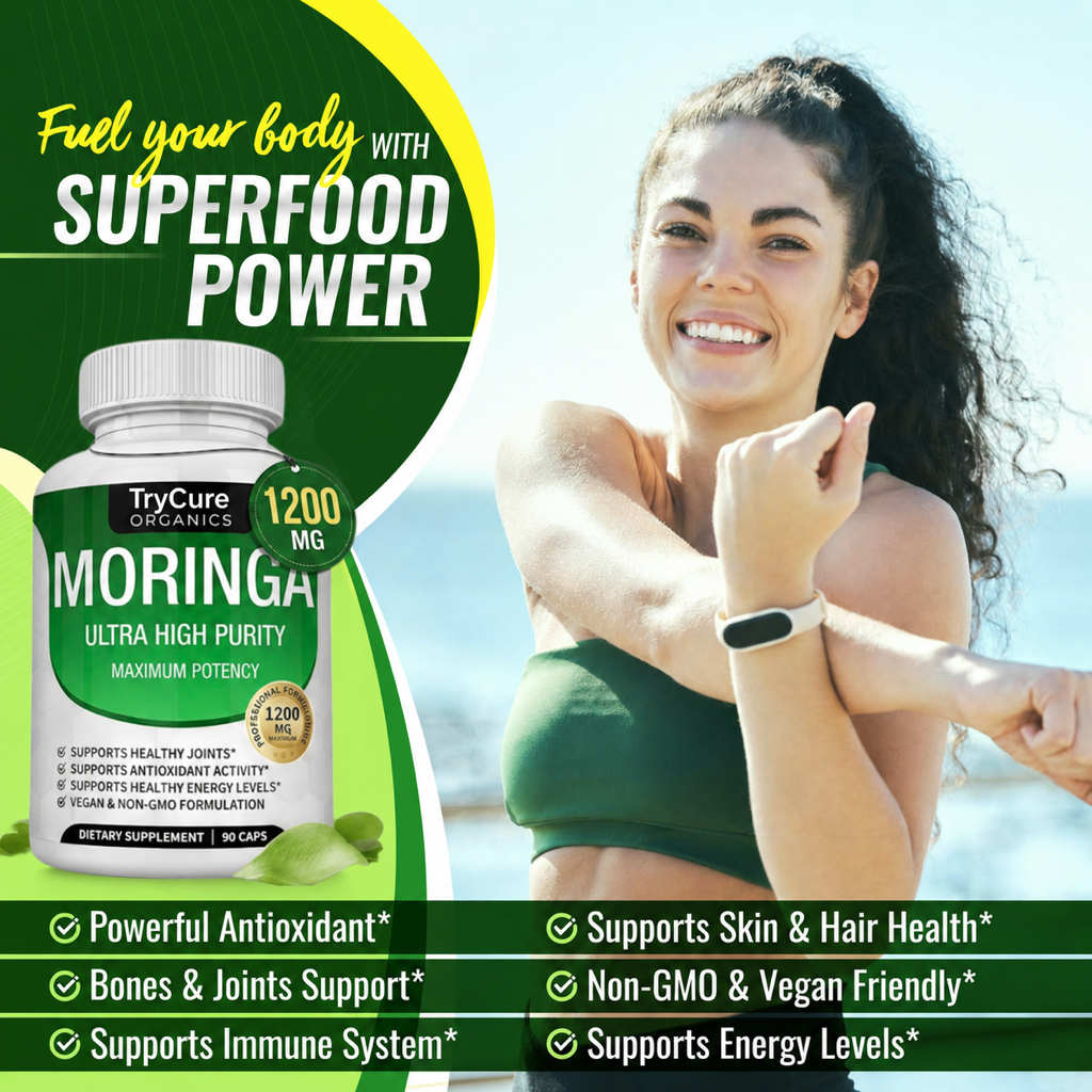 TryCure Moringa Oleifera 1200mg — Natural Energy & Fatigue Support — 04 of 05