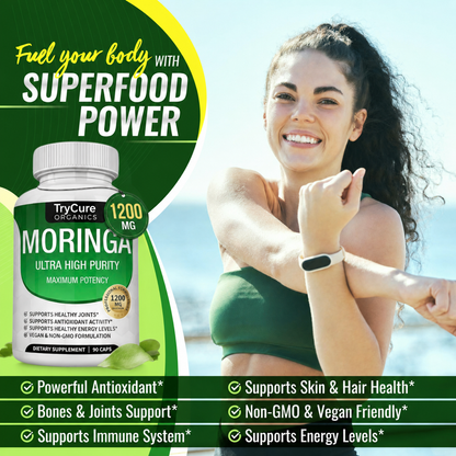 TryCure Moringa Oleifera 1200mg — Natural Energy & Fatigue Support — 04 of 05
