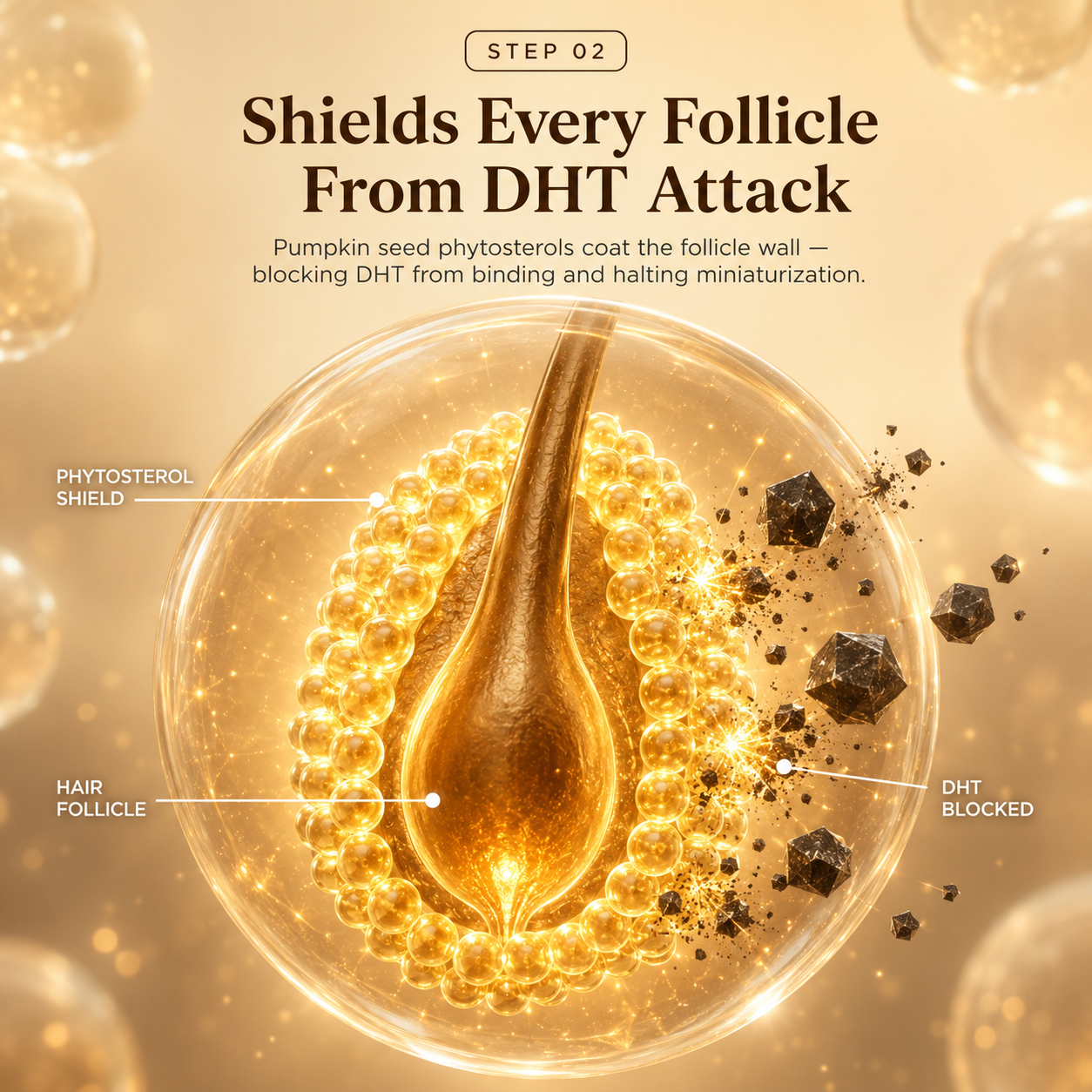 Pumpkin Seed Oil Complex - Thinning Hair Formula how it works step 2