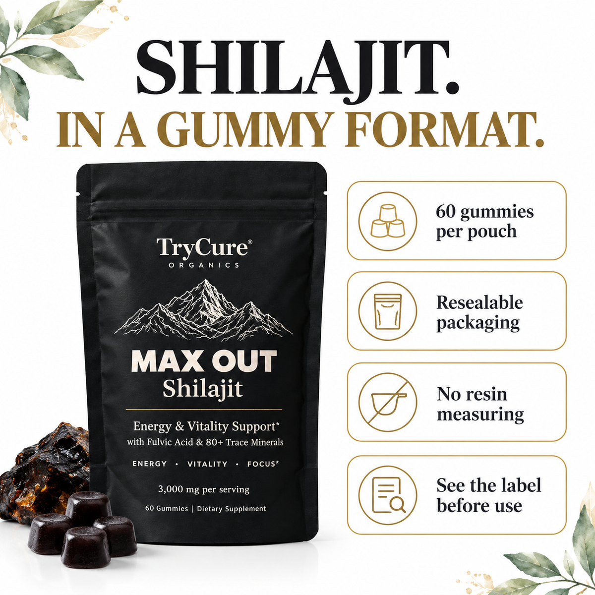TryCure® MAX OUT SHILAJIT — product format